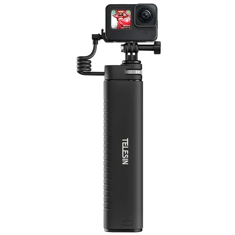 Telesin Selfie-stang med 10000mAh Powerbank, USB-C, QC / PD 18W, 216-900mm - Sæt