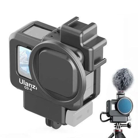 Ulanzi G9-4 Beskyttelsesramme Vlog med tilbehørsholder cold shoe til GoPro Hero12/11/10/9 Sort