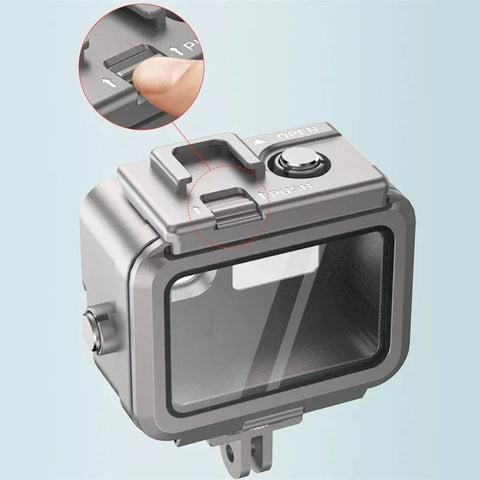 Vandtæt etui i aluminium med tilbehørsholder, kold sko til GoPro Hero 12/11/10/9, sort