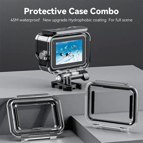 Telesin Vandtæt Etui med Dobbelte Bagdøre til GoPro Hero13/12/11/10/9 Sort