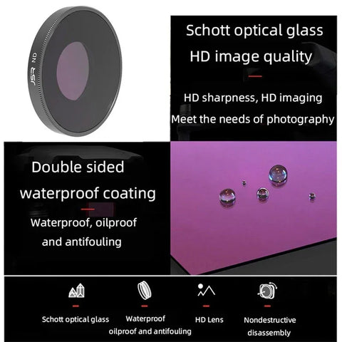 JSR Filter 4-pack - ND8/PL + ND16/PL + ND32/PL + ND64/PL till DJI Osmo Action 5 Pro/4/3 - Kit - Action King