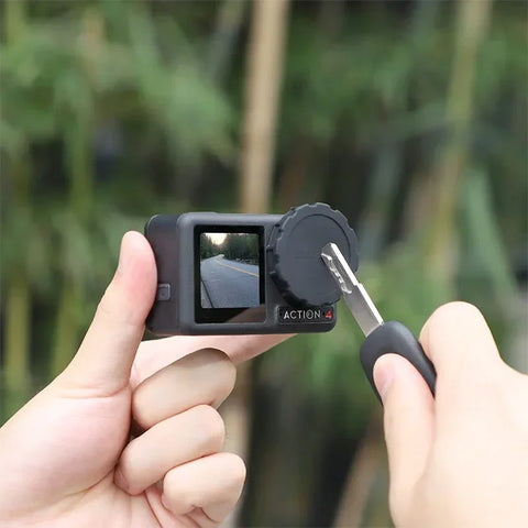Linsedæksel til DJI Osmo Action 5 Pro/4/3 i silikone - sort - 2-pak