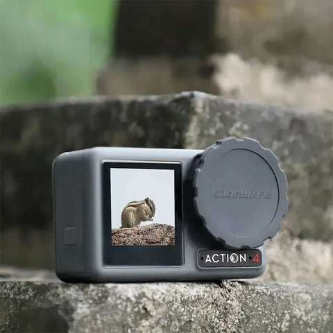 Linsedæksel til DJI Osmo Action 5 Pro/4/3 i silikone - sort - 2-pak