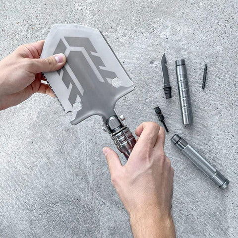 Överlevnadsspade 10 i 1 - Multiverktyg - Kit - Action King