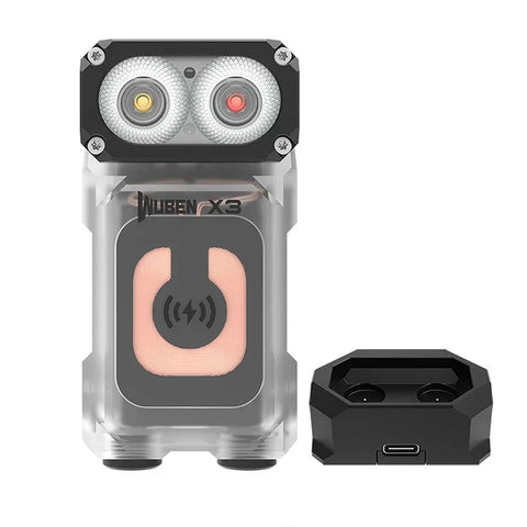 Wuben X3 Lightok Owl Ficklampa EDC + LaddStäll - Vit GITD - 700lm - Action King