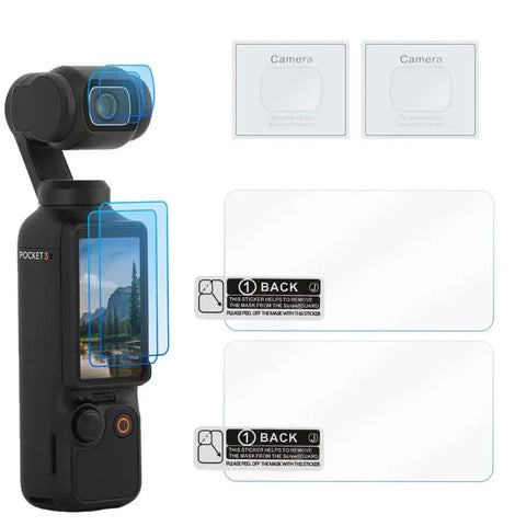 Linsebeskytter og skærmbeskytter til DJI Osmo Pocket 3 - 2-pak - Sæt