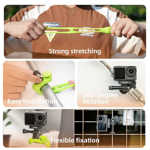 Telesin Fleksibel Silikoneholder 360° til Kamera - Sort