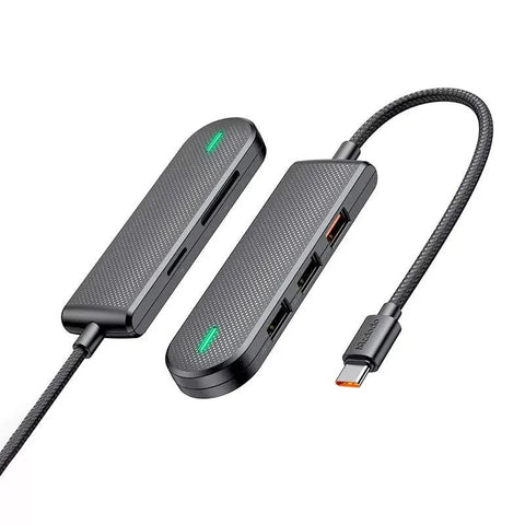 Mcdodo USB-C Hub HU-1430, 1xUSB 3.0 / 2xUSB 2.0 + Hukommelseskortlæser microSD - 5Gbps