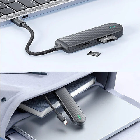 Mcdodo USB-C Hub HU-1430, 1xUSB 3.0 / 2xUSB 2.0 + Hukommelseskortlæser microSD - 5Gbps