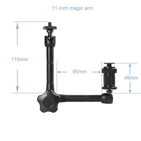 Magic Arm Dobbelt 360° Kugleled + Klemme - 11" - Aluminium - Sæt
