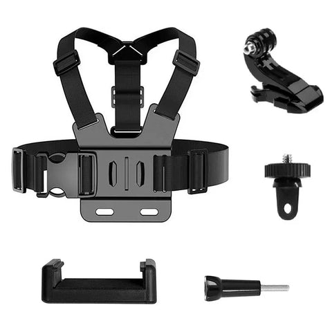 Brystsele med montering til GoPro, mobiltelefon, 1/4" skrue - Kit