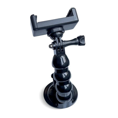 Bøjeligt svanehalsstativ med sugekop og montering til GoPro, mobiltelefon, 1/4" skrue - Kit