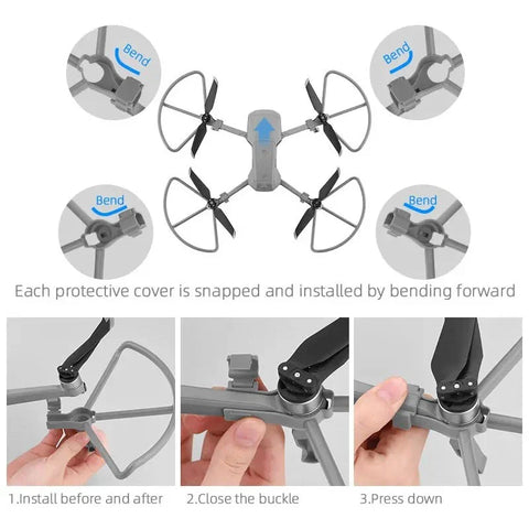 Propelbeskyttelse med landingsstelsforlænger til DJI Mavic Air 2 / Air 2S - Sæt