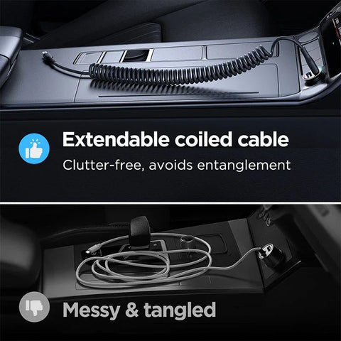 Joyroom Fleksibelt Hurtigopladningskabel SA38-AC3, USB-A - USB-C Kabel, Spiral, 3A, 1,5m - Sort