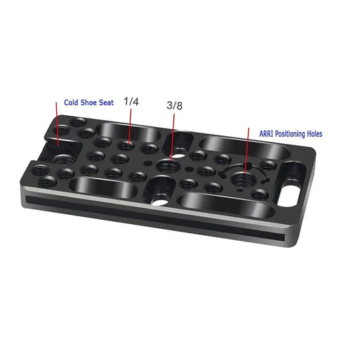 Hurtigmonteringsplade - Plade til kamerarigg med 1/4", 3/8", arri og kold sko - Aluminium