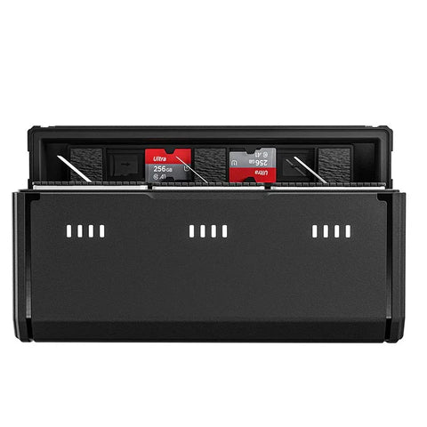 Telesin Batterioplader Lommeboks med opbevaring til 3 batterier + 2 microSD - Til GoPro Hero12/11/10/9 Sort