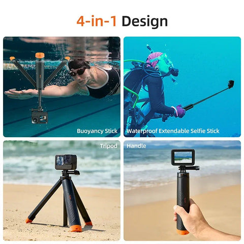 Telesin Flydende Selfiestang Stativ 220 - 610mm med montering til GoPro