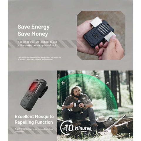Nitecore EMR06 TAC Bærbar Myggespray V2 - Genopladelig 1800mAh