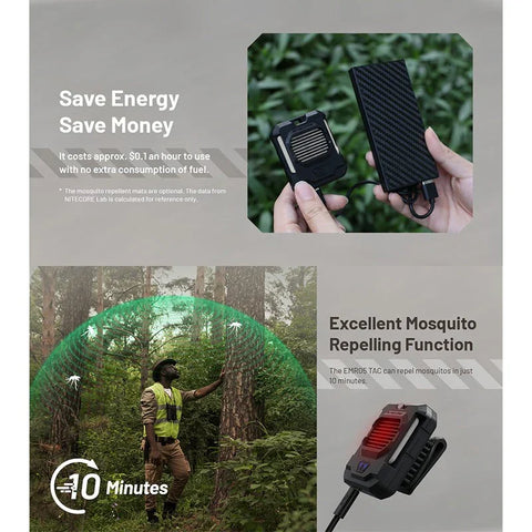 Nitecore EMR05 TAC Bærbar Myggespray V2 Ultra Kompakt - USB-C