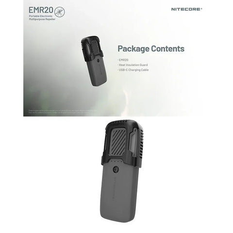 Nitecore EMR20 Bærbar Myggespray med Powerbank QC/PD 18W - Genopladelig 10000mAh