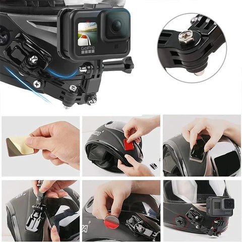 Hjälmfäste med Förlängningsarm till GoPro mfl. - Kit - Action King