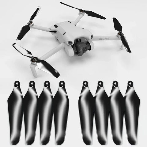 Master Airscrew - DJI Mini 4 Pro / 3 Pro Super Stealth Upgrade Propeller - Propel - Sort - Sæt med 4 stk.