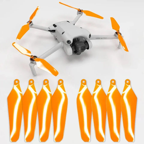 Master Airscrew - DJI Mini 4 Pro / 3 Pro Super Stealth Upgrade Propeller - Propel - Orange - Sæt med 4 stk.