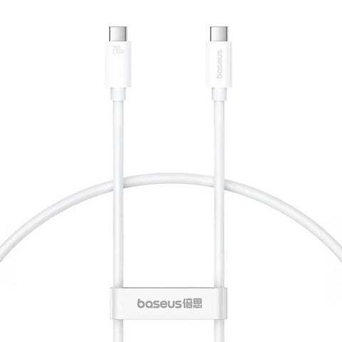 Baseus Superior Series 2 USB-C - USB-C Kabel, USB4, 40Gbps, 240W, 48V/5A, 1m - Vit - Action King