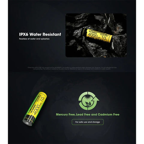 Nitecore NL1840HP Li-ion 18650 Batteri - 4000mAh, 3.6V, Maks. 10A