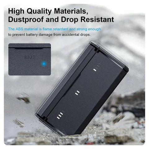 Telesin Batterioplader Lommeboks med opbevaring til 3 batterier + 2 microSD - Til GoPro Hero13 Sort