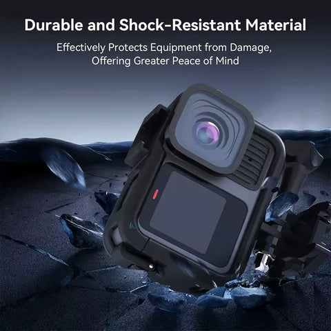 Telesin beskyttelsesramme med tilbehørsholder, kold sko til GoPro Hero 13/12/11/10/9, sort
