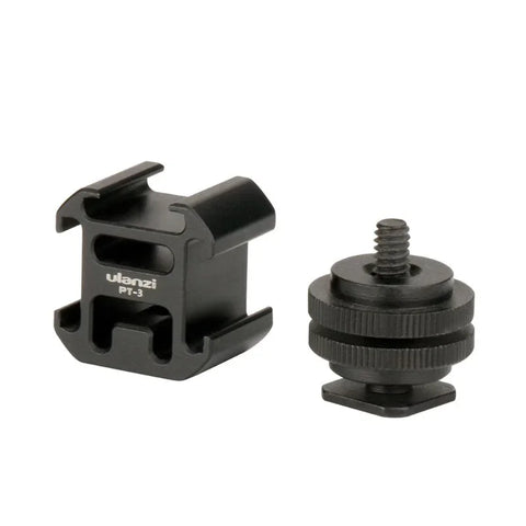 Ulanzi PT-3S Tilbehørsholder varm/kold sko - Tredobbelt til 1/4" skrue med adapter til varm sko - Aluminium - Sæt