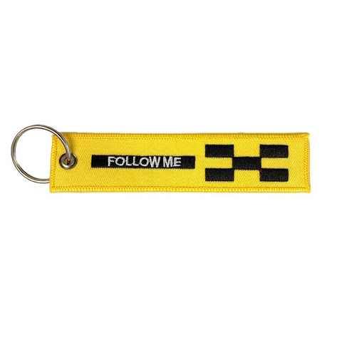 Lanyard - FJERN FØR FLYVNING / FØLG MIG - Gul/Sort