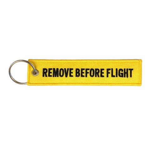 Lanyard - FJERN FØR FLYVNING / FØLG MIG - Gul/Sort