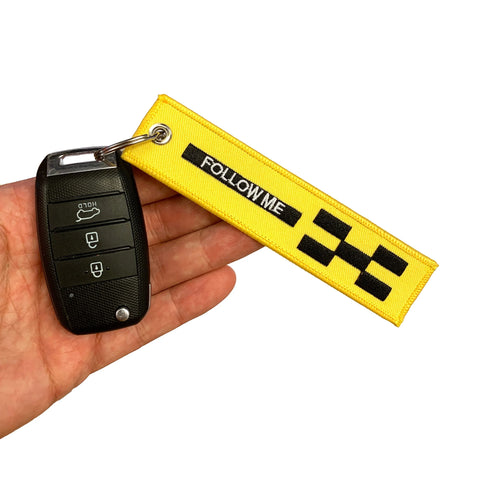 Lanyard - FJERN FØR FLYVNING / FØLG MIG - Gul/Sort