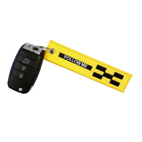 Lanyard - FJERN FØR FLYVNING / FØLG MIG - Gul/Sort