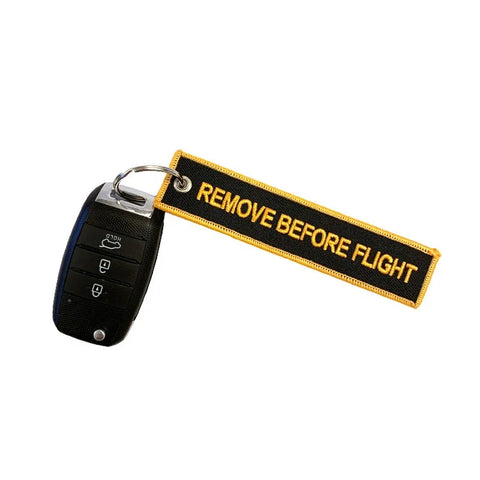 Lanyard - FJERN FØR FLYVNING - Sort/Orange