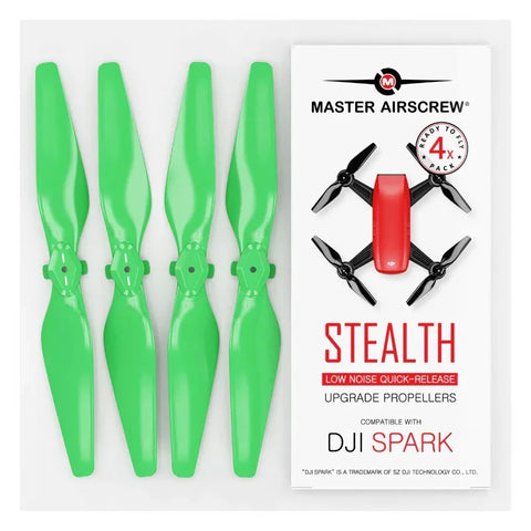 Master Airscrew - DJI Spark Stealth Upgrade Propeller - Propel til DJI Spark - Grøn - Sæt med 4 stk.