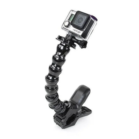 Bøjeligt svanehalsstativ med klemme og hurtigudløser til GoPro