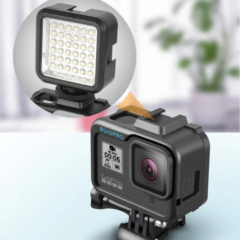 Beskyttelsesramme med tilbehørsholder, kold sko til GoPro Hero8 Black