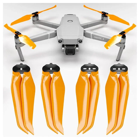 Master Airscrew - DJI Mavic 2 Stealth Upgrade Propeller - Propeller til DJI Mavic 2 Pro / Zoom - Orange - Sæt med 4 stk.