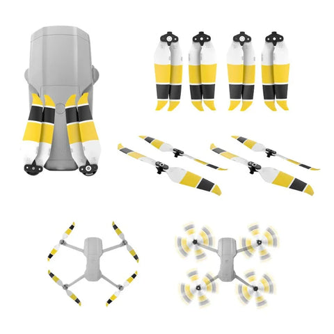 Propel til DJI Mavic Air 2 / Air 2S - erstatter 7238F - Lav støj - Sæt med 4 stk. - Gul/Sort