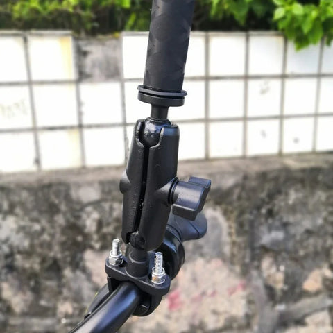 Fäste dubbelledad för rör, cykel, MC - 360 kulled - Kraftig - Aluminium - Kit - Action King
