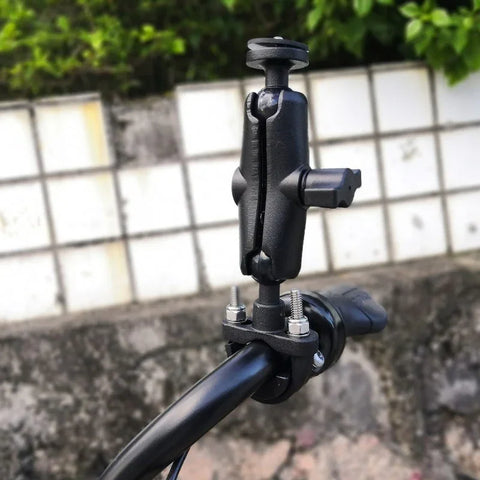 Fäste dubbelledad för rör, cykel, MC - 360 kulled - Kraftig - Aluminium - Kit - Action King