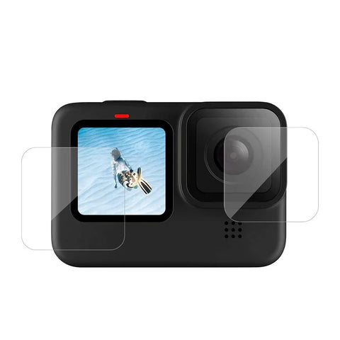 Linsebeskytter og skærmbeskytter til GoPro Hero12/11/Mini/10/9 sort - sæt