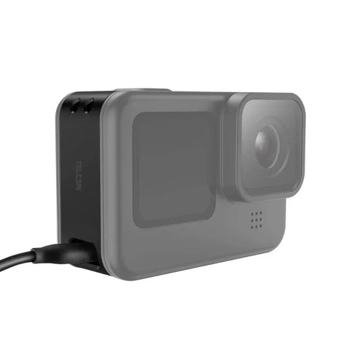 Telesin Batteridæksel med USB Pass-Through til GoPro Hero 13/12/11/10/9 Sort