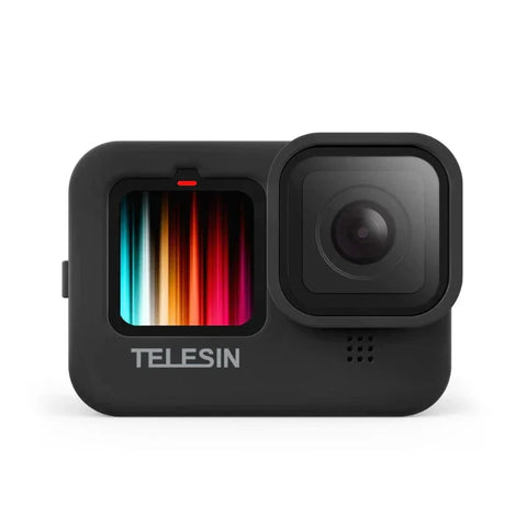 Telesin Silikone Etui til GoPro Hero13/12/11/10/9 Sort - Linsedæksel, Håndledsrem - Sort