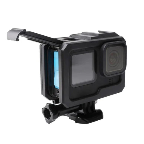Beskyttelsesramme med tilbehørsholder, kold sko til GoPro Hero 12/11/10/9, sort