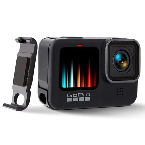 Batteridæksel med USB-gennemføring til GoPro Hero12/11/10/9 Sort - Aluminium