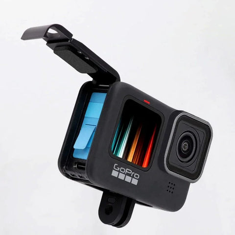 Batteridæksel med USB-gennemføring til GoPro Hero12/11/10/9 Sort - Aluminium